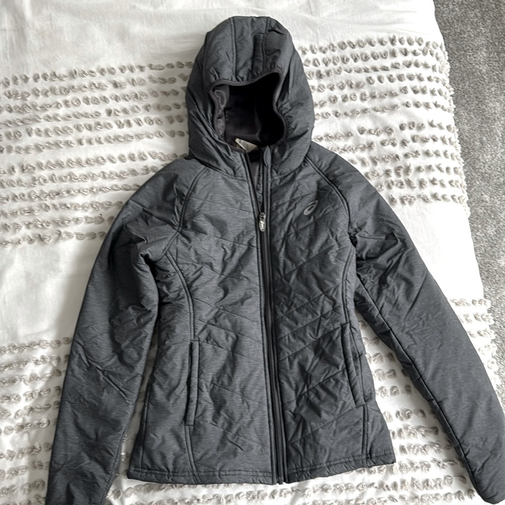 ASICS grey puffy coat XS